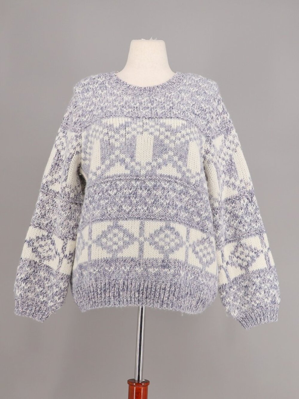 NWT GAP Women's Chunky Fair Isle Crewneck Sweater Wool Alpaca Blend Size L